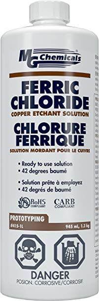 MG Chemicals 415 Ferric Chloride Copper Etchant Solution, 945mL Liquid Bottle