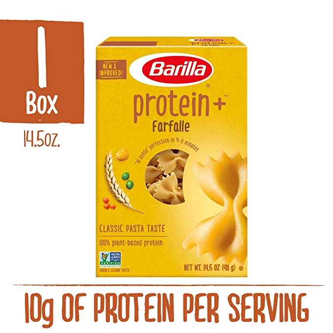 Barilla Protein Plus Farfalle Pasta, 14.5 Ounce (Packaging may vary)