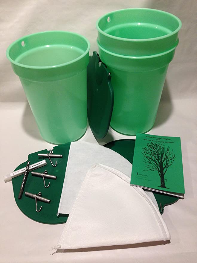 Liberty Supply Premium Maple Syrup Kit - 3 Buckets w/Lids, 3 Stainless Taps, Tapping Bit, 2 Filters & Guide to Maple Sugaring