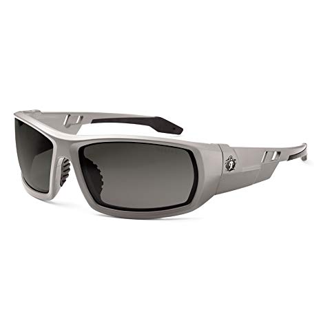 Skullerz Odin Polarized Safety Sunglasses - Matte Gray Frame, Smoke Lens