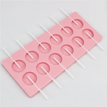 GoFriend® 12-Capacity Round Silicone Candy Lollipop Mold Tools with Sticks for Baking Chocolate