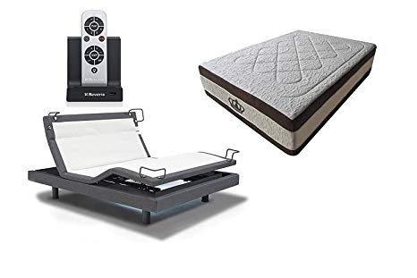DynastyMattress 15.5-Inch AtlantisBreeze Gel Memory Foam Bed with Reverie 8Q Adjustable Base Set Sleep System (Twin XL)