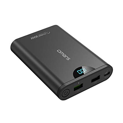 Omars Power Bank 10000 mAh 30W PD Super Fast USB-C Power Bank Portable Charger with USB-C Power Delivery and 2 USB-A Port Compatible for MacBook, MacBook pro 13" and more Mobile Phones/Pads