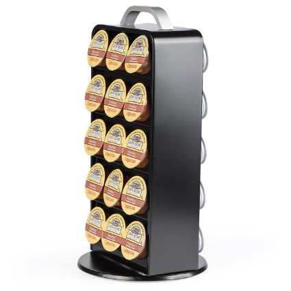 Coffee Pod Holder Oak Leaf Keurig K Cup Holder Carousel Tower Storage Display Rack Holds 30 K-cup Packs
