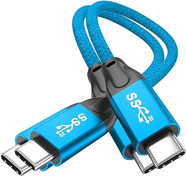 UseBean USB C & USB Cケーブル0.2M(2本セット)【USB 3.2 Gen 2X2 20Gbpsデータ転送PD対応100W超急速充電】USB Type-Cケーブル,4K/60Hz映像出力に ナイロン編み 断線防止 高耐久Type C充電ケーブルThunderbolt 3/4 MacBook Pro,iPad Pro,Galaxy,Pixel等USB-C機種対応