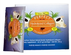 PERFECT HYDROLYZED COLLAGEN - 30 SINGLE SERVING PACKETS - 100% HYDROLYZED COLLAGEN SOURCED EXCLUSIVELY FROM BRAZILIAN PASTURE RAISED (GRASS FED) COWS