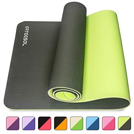 arteesol Yoga Mat, Non-Slip 6mm Thick Large Exercise Mat, Anti-Tear Eco Friendly with Carry Straps, Premium for Pilates, Fitness, Women and Men 183 cm x 61 cm x 6 mm