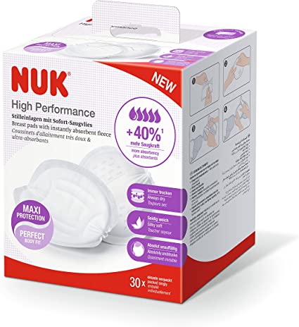 NUK High Performance Disposable Breast Pads | Nursing Pads for Breastfeeding | 30 Count