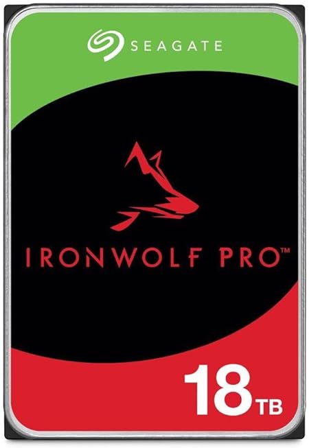 Seagate IronWolf Pro, 18 TB, Enterprise NAS Internal HDD –CMR 3.5 Inch, SATA 6 Gb/s, 7,200 RPM, 256 MB Cache for RAID Network Attached Storage (ST18000NT001) (Renewed)