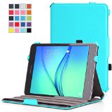 MoKo Samsung Tab A 80 Case - Slim-Fit Multi-angle Folio Cover Case for Galaxy Tab A 80 Tablet SM-T350 With Auto Wake  Sleep and Stylus Pen Loop Light BLUE