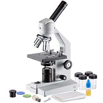 AmScope 40x-2000x Advanced Monocular Home School Student Biology Science Biological Compound Microscope