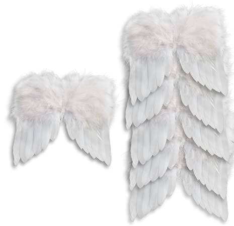 Factory Direct Craft Package of 6 White Marabou and Feather Angel Wing Ornaments for Crafting and Displaying