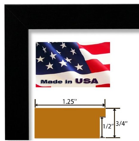 24x32 Custom Satin Black Picture Poster Photo FRAME Wood Composite Elegant One 1.25 inch WIDE MOULDING