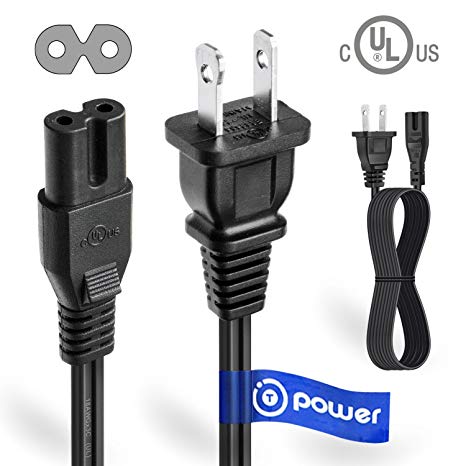 T POWER UL Listed 4FT 2 Prong Ac Lead Cable Cord Compatible with Haier Sony Insignia JVC Sharp TCL Toshiba Vizio Hisense Ultra HD Smart LED TV 26 28" 30" 32" 33" 40" 43" 49" 50" 55" 60" 65" LED Screen
