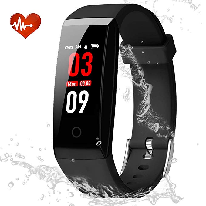 YOUNGDO Fitness Tracker, Color Screen Smart Watch Activity Tracker with Heart Rate Monitor, Blood Pressure Monitor, Step Counter, Sleep Monitor, IP67 Waterproof Smart Bracelet Pedometer Wristband