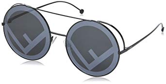 Fendi FF0285/S 807 Black FF0285/S Round Sunglasses Lens Category 3 Lens Mirrore