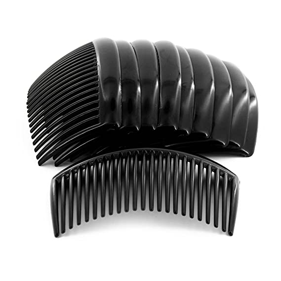 Yeshan 3.2 " Plastic Hair Side Comb With Teeth Comb HairPin Clip for women,Black (12pcs)