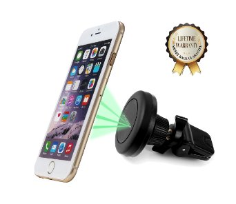 iPhone Car Mount Holder, Aikema PH09 Universal Air Vent Magnetic Car Phone Mount Holder Cell Phone Mount Holder with 360° rotate for iPhone 6s Plus, Samsung S6 Edge, and More smartphone