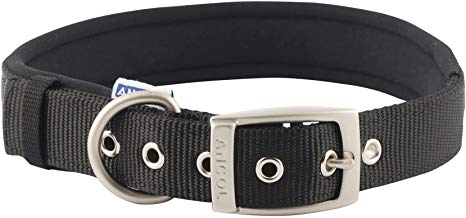 Ancol Padded Nylon Eyelet Collar Black 36-46cm M