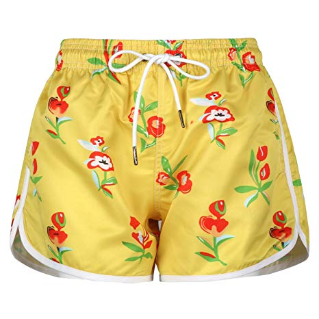 HONG DI HAO Womens Printed Beach Shorts Elastic Waistband Boardshort with DrawstringQuick Dry Swim Trunks