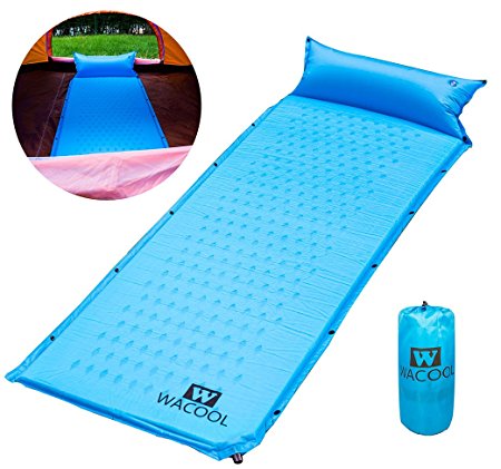 WACOOL Self Inflating Camping Sleeping Pad Mat with Pillow