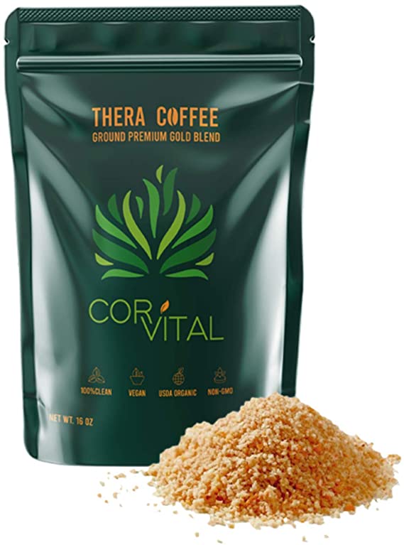 *The Real Deal* Cor-Vital 1 LB Enema Coffee Best for Coffee Enema Colon Cleanse and Detox - Green Coffee Beans Ground w/Free Detox Recipe - Gold Roast