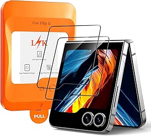 LϟK 2 Pack for Samsung Galaxy Z Flip 6 Screen Protector Tempered Glass, [Easy Installation] 9H Hardness Anti-Scratch Front Protective Film for Z Flip 6 [Mil-Grade Shatterproof] HD No Bubbles