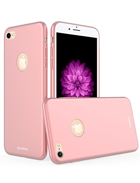 iPhone 7 Case, Aonlink Shield Skin Shockproof Ultra Thin and Slim Design Full Body Protective Scratch Resistant iPhone7 Cover(Silky Rose Gold)