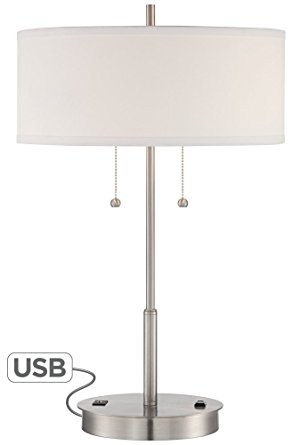 Nikola Metal Table Lamp with USB Port and Utility Plug