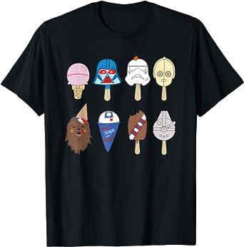 Star Wars Characters as Nostalgic Ice Cream T-Shirt