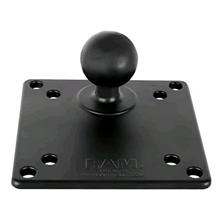 RAM 4.75" Square Plate with VESA (4 X 75mm) (4 X 100mm) Hole Patterns and 1.5" Diameter Ball