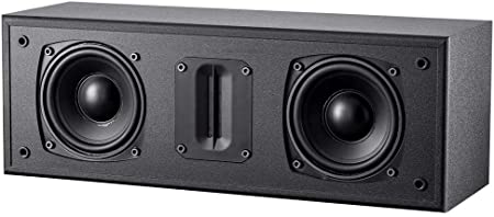 Monoprice Mp-C65Rt Center Channel Speaker - Black with Dual 4.5 Woofers, Ribbon Tweeter, Compact Design