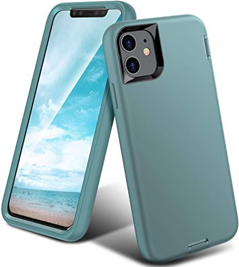 ORIbox Liquid Silicone Case for iPhone 11, Shockproof Anti-Fall Protective case, Soft-Touch Finish of The Liquid Silicone Exterior Feels, Dark Green