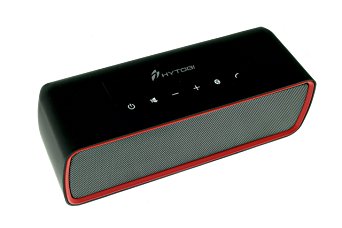HYTOBI Wireless Portable Bluetooth Speaker, 1200mAh with 6  Hour Battery Life and Built In Micro SD Card Slot, Red Trim