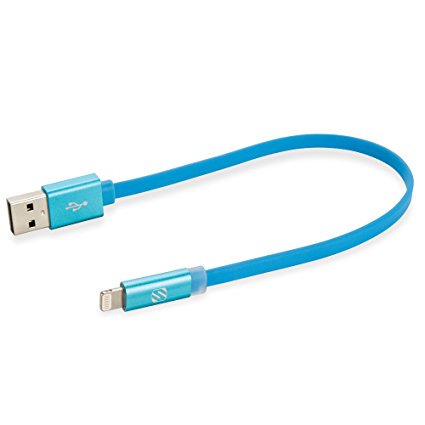 SCOSCHE FlatOut LED 3' Charge & Sync Cable with LED Indicator for Lightning devices - Blue