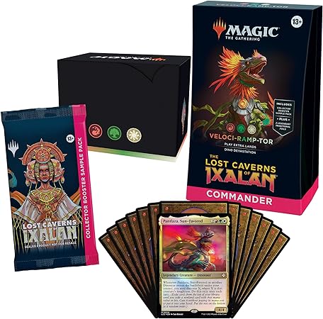 Magic: The Gathering The Lost Caverns of Ixalan Commander Deck - Veloci-ramp-tor (100-Card Deck, 2-Card Collector Booster Sample Pack   Accessories)