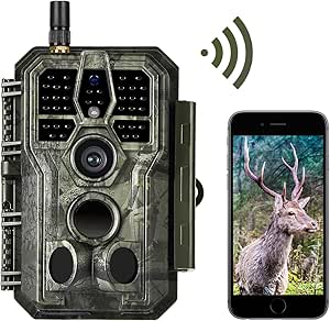 BlazeVideo WLAN Wildkamera WiFi Wildtierkamera Nachtsichtkamera Fotofalle 32MP 1296P Verbinden druch APP Bluetooth Antenne mit Nachtsicht Bewegungsmelder 280 Gruen