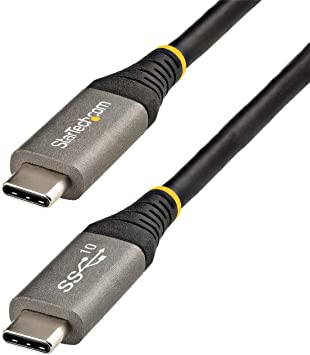 StarTech.com 3ft (1m) USB C Cable 10Gbps - USB-IF Certified USB-C Cable - USB 3.1/3.2 Gen 2 Type-C Cable - 100W (5A) Power Delivery Charging, DP Alt Mode - USB C to C Cord - Charge & Sync (USB31CCV1M)