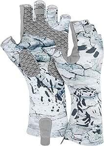 KastKing San Rafael Fishing Gloves, UPF 50 Sun Protection 1/2 Fingerless Gloves Quick-Dry, Extended Cuff UV Protection Gloves for Outdoor, Kayaking, Rowing, Paddling, Canoeing, Hunting