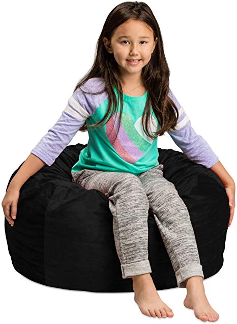 Sofa Sack - Plush, Ultra Soft Kids Bean Bag Chair - Memory Foam Bean Bag Chair with Microsuede Cover - Stuffed Foam Filled Furniture and Accessories For Kids Room - 2' Black
