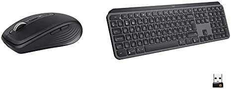 Logitech MX Anywhere 3 Compact Performance Mouse, Wireless with Logitech MX Keys Advanced Wireless