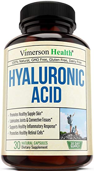 Hyaluronic Acid Capsules Natural Supplement. Maintain Skin Moisture and Joint Lubrication. Supports Healthy Connective Tissue. Promotes Healthy Skin, Hair, Nails and Bones (30 Capsules)