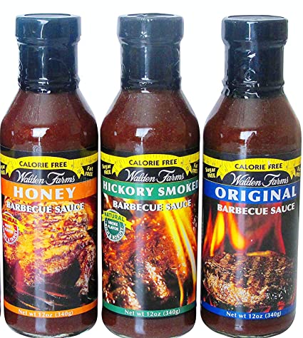 Walden Farms Calorie Free Sugar Free Carb Free Original, Hickory Smoked and Honey Barbecue Sauce (6 Bottles)