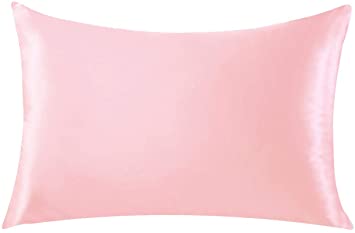 Silk Satin Pillow Case for Hair & Facial Skin to prevent wrinkles Hidden Zipper white 1 Piece (pattern-3)