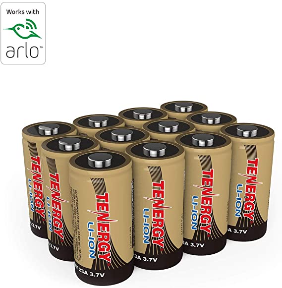 Arlo Certified Tenergy 3.7V Rechargeable Battery for Arlo Security Cameras (VMC3030/VMK3200/VMS3330/3430/3530) 650mAh UL UN Certified -12 Pack