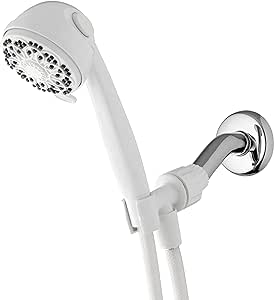 Waterpik High Pressure Hand Held Shower Head With Hose, Power Spray 5-Mode, White FPC-551E