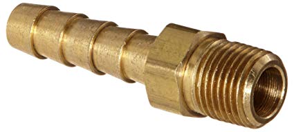 Anderson Metals 57001-0402 Brass Hose Fitting, Adapter, 1/4" Barb x 1/8" NPT Male Pipe