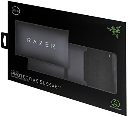 Razer 13"" Protective Laptop Sleeve: Scratch & Water-Resistant - Padded Interior Lining - Snag-Free Velcro - Flip-Out Mouse Mat - Classic Black (RC21-01570100-R3M1)