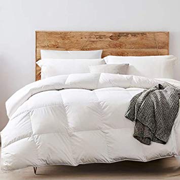 Yalamila Lightweight Down Comforter Cal King 100% Cotton-All Season Down Duvet Insert-White Goose Duck Down Feather Filling with Corner Tabs- Bedding Down Feather Comforter 104×96
