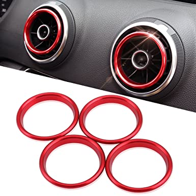 4pcs Car Auto AC Air Condition Vent Outlet Decoration Ring Cover Trim for Audi A3 8V New